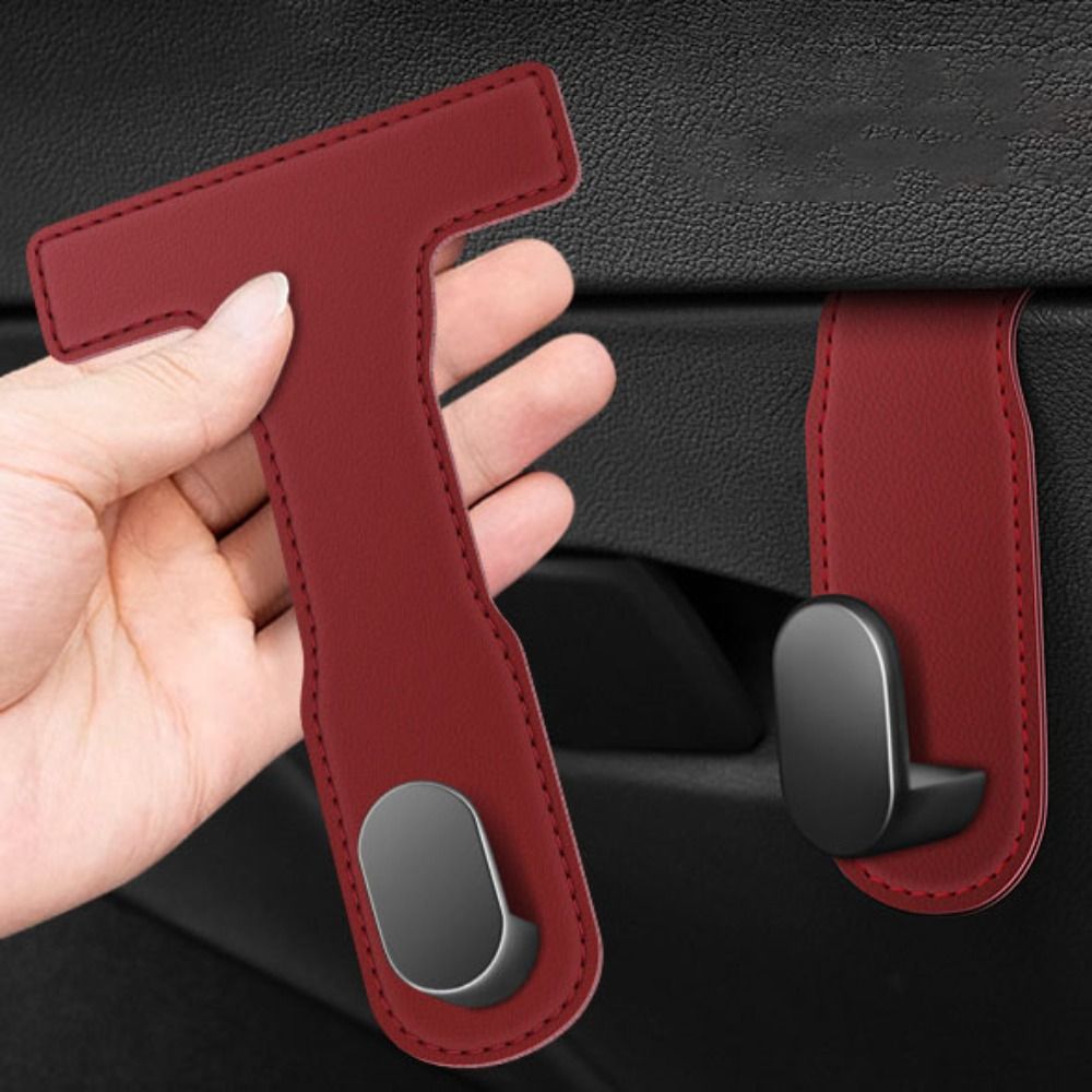 Leather Driving Glove - ตะขอแขวนกระเป๋าในช่องเก็บของรถยนต์ ตะขอแขวนอเนกประสงค์แบบซ่อนในรถยนต์ ตะขอแขวนหนัง PU สำหรับแขวนเบาะหลังในรถยนต์ อุปกรณ์เสริม