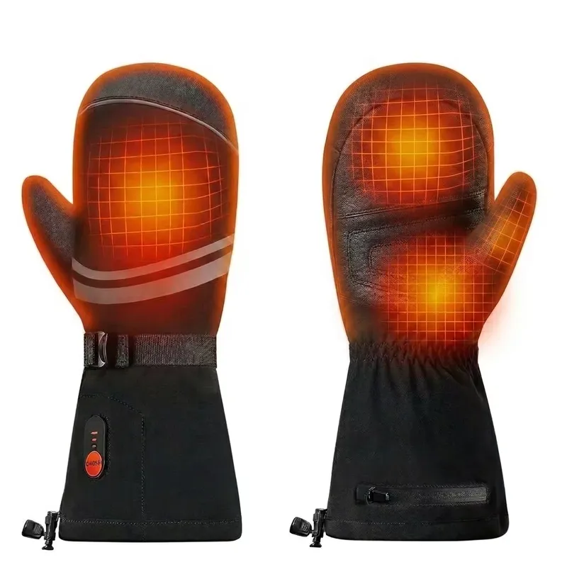 Ski Glove Waterproof - ถุงมือกันน้ำสำหรับเล่นสกีในฤดูหนาว พร้อมระบบทำความร้อนแบบชาร์จไฟได้ รองรับการสัมผัสหน้าจอ ใช้พลังงานจากแบตเตอรี่ ให้ความอบอุ่นแก่ฝ่ามือและนิ้วทั้งห้า พร้อมระบบทำความร้อนด้านหลัง