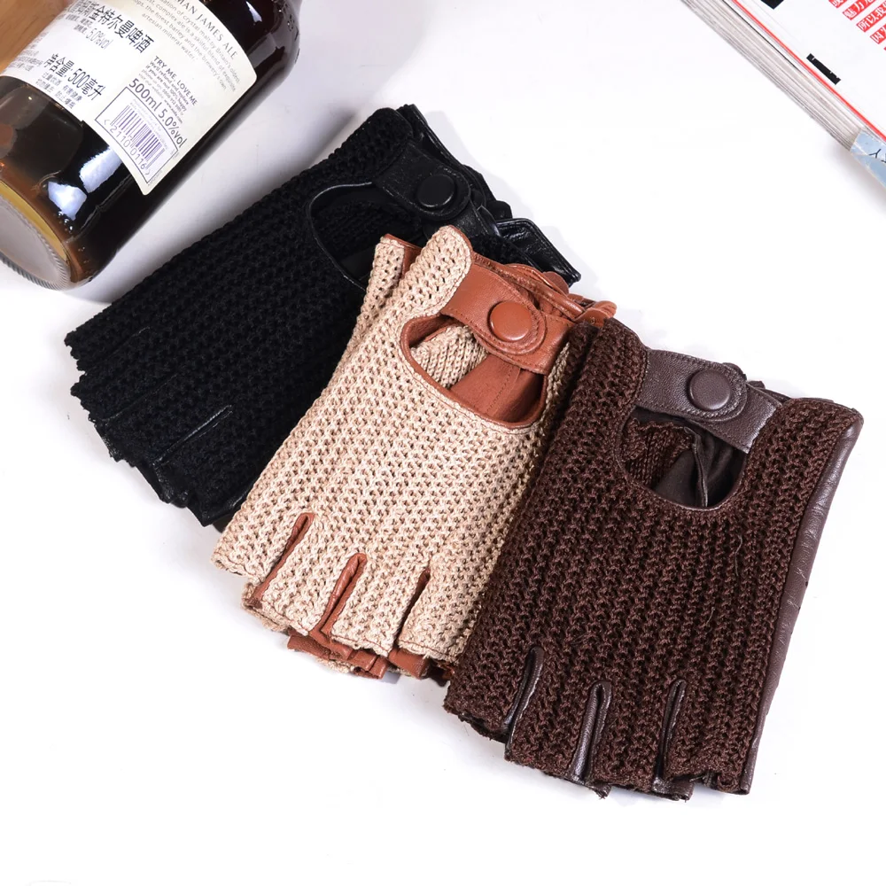 ถุงมือสั้นสำหรับผู้ชาย หนังแท้ - Leather Driving Glove บทวิจารณ์และราคา